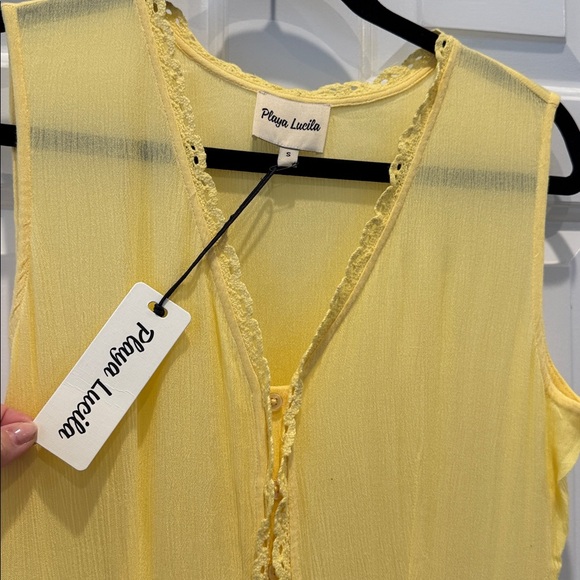 Playa Lucila Embroidered Eyelet Tiered Sleeveless Button-Up Maxi Dress resort - Picture 2 of 4